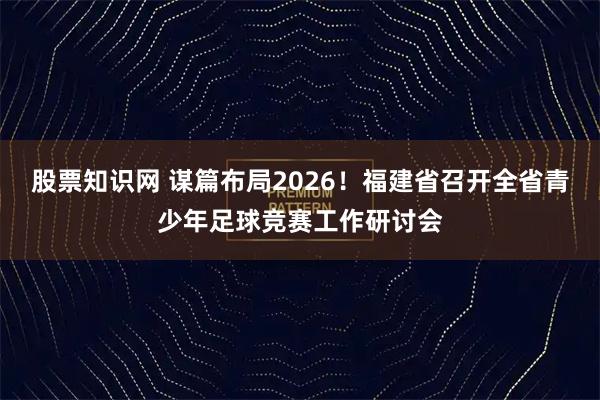 股票知识网 谋篇布局2026！福建省召开全省青少年足球竞赛工作研讨会